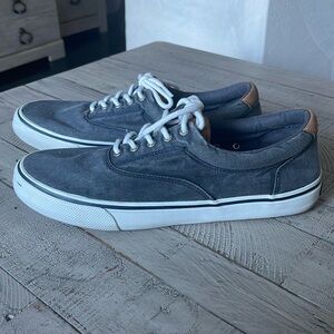 Sperry Men’s Canvas Lace-Up Casual Shoes Gray Size 12